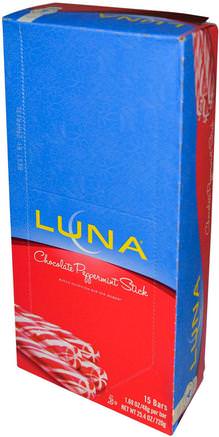 Luna, Whole Nutrition Bar For Women, Chocolate Peppermint Stick, 15 Bars, 1.69 oz (48 g) Each by Clif Bar-Hälsa, Kvinnor, Kvinnors Sportprodukter