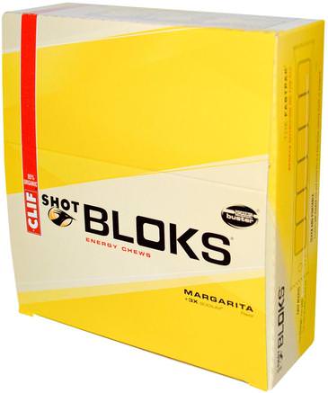 Shot Bloks Energy Chews, Margarita Flavor + 3X Sodium, 18 Packets, 2.1 oz (60 g) Each by Clif Bar-Sport, Fyllning Av Elektrolytdryck