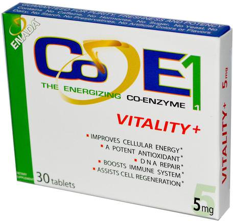 The Energizing Co-Enzyme 1, Vitality+, 5 mg, 30 Tablets by Co - E1-Kosttillskott, Nadh