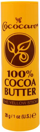 100% Cocoa Butter, The Yellow Stick, 1 oz (28 g) by Cococare-Hälsa, Hud, Kakaosmör, Sträckmärken Ärr