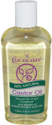 100% Natural Castor Oil, 4 fl oz (118 ml) by Cococare-Hälsa, Hud, Massage Olja, Bad, Skönhet, Hår, Hårbotten