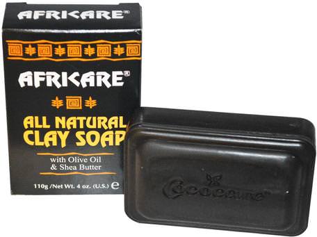 Africare, All Natural Clay Soap, 4 oz (110 g) by Cococare-Bad, Skönhet, Tvål