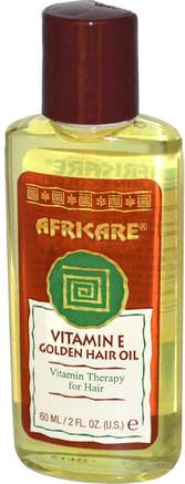 Africare, Vitamin E Golden Hair Oil, 2 fl oz (60 ml) by Cococare-Bad, Skönhet, Hår, Hårbotten