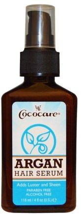 Argan Hair Serum, 4 fl oz (118 ml) by Cococare-Bad, Skönhet, Argan Conditioner, Hår, Hårbotten, Schampo, Balsam