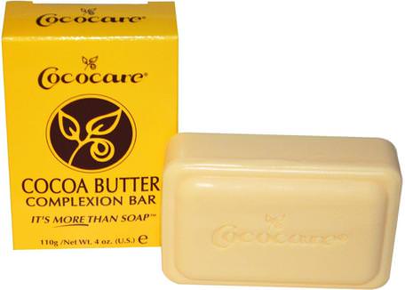 Cocoa Butter Complexion Bar, 4 oz (110 g) by Cococare-Bad, Skönhet, Tvål, Hälsa, Hud, Kakaosmör