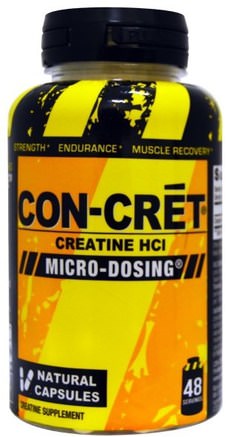Creatine HCI, Micro-Dosing, 48 Natural Capsules by Con-Cret-Sport, Kreatinkapslar, Sport