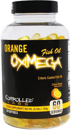Orange OxiMega Fish Oil, Citrus Flavor, 120 Softgels by Controlled Labs-Kosttillskott, Efa Omega 3 6 9 (Epa Dha), Fiskolja, Mjölkgjorda Fiskoljor