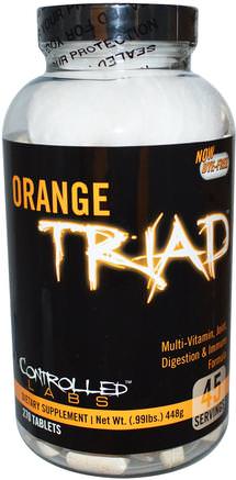 Orange Triad, Multi-Vitamin, Joint, Digestion & Immune Formula, 270 Tablets by Controlled Labs-Vitaminer, Multivitaminer