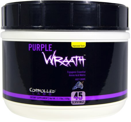 Purple Wraath, Juicy Grape, 1.17 lbs (535 g) by Controlled Labs-Sport, Träning, Anabola Kosttillskott