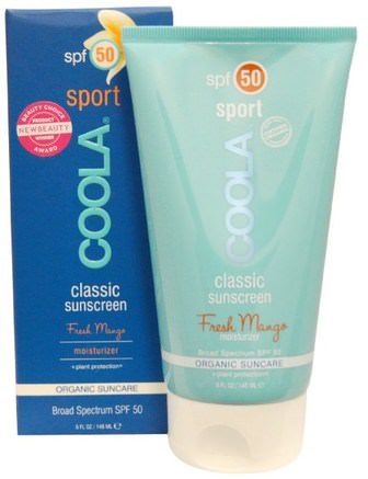 Classic Sport, Classic Sunscreen, SPF 50, Fresh Mango, 5 fl oz (148 ml) by COOLA Organic Suncare Collection-Bad, Skönhet, Solskyddsmedel, Spf 50-75