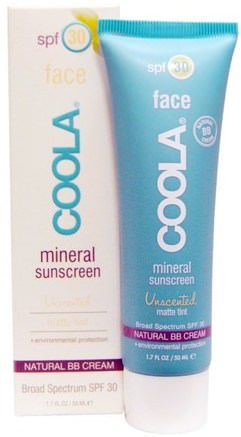 Mineral Face, Mineral Sunscreen, SPF 30, Matte Tint, Unscented, 1.7 fl oz (50 ml) by COOLA Organic Suncare Collection-Bad, Skönhet, Solskyddsmedel, Spf 30-45