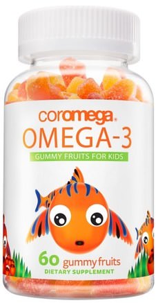 Omega-3, Gummy Fruits For Kids, 60 Gummy Fruits by Coromega-Kosttillskott, Efa Omega 3 6 9 (Epa Dha), Dha, Epa