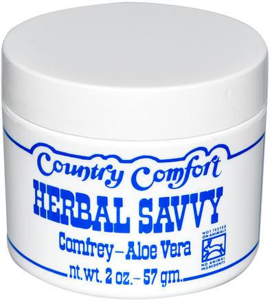 Herbal Savvy, Comfrey- Aloe Vera, 2 oz (57 g) by Country Comfort-Örter, Komfrey, Diapering, Blöja Krämer