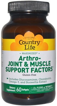Arthro - Joint & Muscle Support Factors, 60 Softgels by Country Life-Kosttillskott, Glukosamin