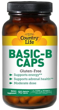 Basic-B Caps, 90 Veggie Caps by Country Life-Vitaminer, Vitamin B