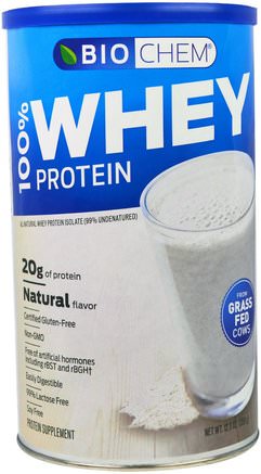 BioChem, 100% Whey Protein, Natural Flavor, 12.3 oz (350 g) by Country Life-Kosttillskott, Vassleprotein, Biochem