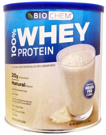 BioChem, 100% Whey Protein, Natural Flavor, 24.6 oz (699 g) by Country Life-Kosttillskott, Vassleprotein, Biochem