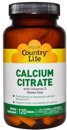 Calcium Citrate With Vitamin D, 120 Tablets by Country Life-Kosttillskott, Mineraler, Kalciumcitrat