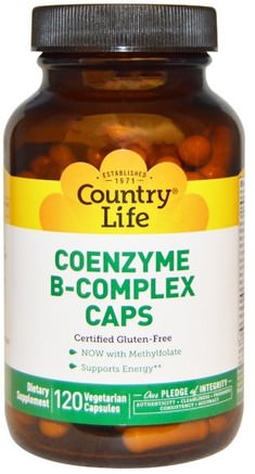 Coenzyme B-Complex Caps, 120 Vegetarian Capsules by Country Life-Vitaminer, Vitamin B-Komplex, Koenzymerat B-Komplex