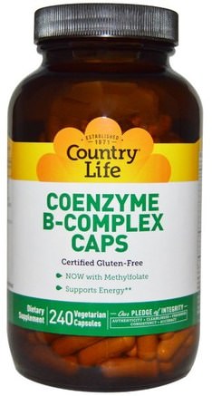 Coenzyme B-Complex Caps, 240 Vegetarian Capsules by Country Life-Vitaminer, Vitamin B-Komplex