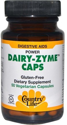 Dairy-Zyme Caps, 50 Veggie Caps by Country Life-Kosttillskott, Enzymer