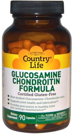 Glucosamine Chondroitin Formula, 90 Capsules by Country Life-Kosttillskott, Glukosamin Kondroitin