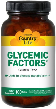 Glycemic Factors, 100 Tablets by Country Life-Örter, Gymnema, Viktminskning, Kost