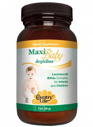 Maxi Baby Dophilus, Powder, 2 oz (56 g) by Country Life-Barns Hälsa, Bebis, Spädbarnstillskott, Enzymer