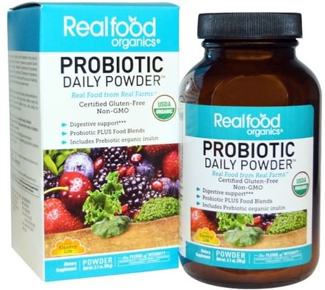 Realfood Organics, Probiotic Daily Powder, 3.1 oz (90 g) by Country Life-Kosttillskott, Probiotika