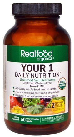 Realfood Organics, Your 1 Daily Nutrition, 60 Tabs by Country Life-Vitaminer, Multivitaminer