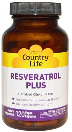 Resveratrol Plus, 120 Vegan Caps by Country Life-Kosttillskott, Resveratrol