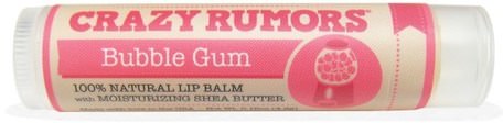 100% Natural Lip Balm, Bubble Gum, 0.15 oz (4.4 ml) by Crazy Rumors-Bad, Skönhet, Läppvård, Läppbalsam