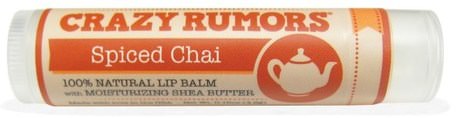100% Natural Lip Balm, Spiced Chai, 0.15 oz (4.4 ml) by Crazy Rumors-Bad, Skönhet, Läppvård, Läppbalsam