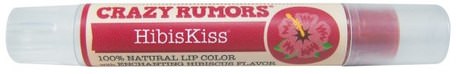 HibisKiss, 100% Natural Lip Color, Tropical.09 oz (2.5 g) by Crazy Rumors-Bad, Skönhet, Läppstift, Glans, Fodrar