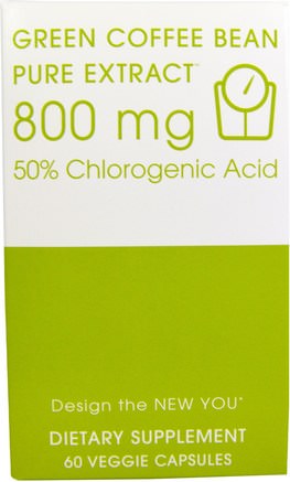 Green Coffee Bean, Pure Extract, 800 mg, 60 Veggie Caps by Creative Bioscience-Kosttillskott, Antioxidanter, Kreativa Biovetenskapliga Viktminskningstillägg, Grönt Kaffebönekstrakt