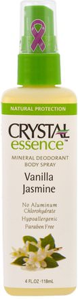 Crystal Essence, Mineral Deodorant Body Spray, Vanilla Jasmine, 4 fl oz (118 ml) by Crystal Body Deodorant-Bad, Skönhet, Deodorant Spray
