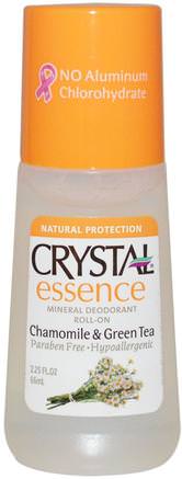 Crystal Essence, Mineral Deodorant Roll On, Chamomile & Green Tea, 2.25 fl oz (66 ml) by Crystal Body Deodorant-Bad, Skönhet, Deodorant, Roll-On Deodorant