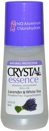 Crystal Essence, Mineral Deodorant Roll-On, Lavender & White Tea, 2.25 fl oz (66 ml) by Crystal Body Deodorant-Bad, Skönhet, Deodorant, Roll-On Deodorant Kvinna