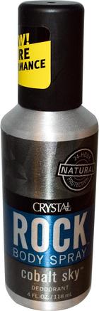 Rock Body Spray Deodorant, Cobalt Sky, 4 fl oz (118 ml) by Crystal Body Deodorant-Bad, Skönhet, Deodorantspray, Deodorant