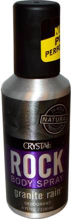 Rock Body Spray Deodorant, Granite Rain, 4 fl oz (118 ml) by Crystal Body Deodorant-Bad, Skönhet, Deodorantspray, Deodorant