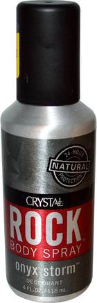 Rock Body Spray Deodorant, Onyx Storm, 4 fl oz (118 ml) by Crystal Body Deodorant-Bad, Skönhet, Deodorantspray, Deodorant