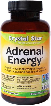 Adrenal Energy, 60 Veggie Caps by Crystal Star-Hälsa, Energi, Kosttillskott, Binjur
