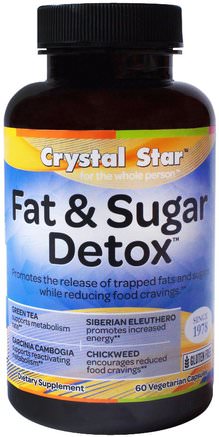 Fat & Sugar Detox, 60 Veggie Caps by Crystal Star-Hälsa, Detox, Viktminskning, Kost
