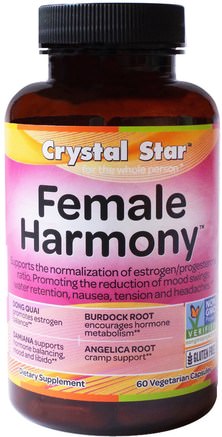 Female Harmony, 90 Veggie Caps by Crystal Star-Hälsa, Kvinnor, Premenstruellt Syndrom, Premenstruellt