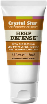 Herp Defense Gel, 1.5 fl oz (44 ml) by Crystal Star-Hälsa, Herpes, Personlig Hygien