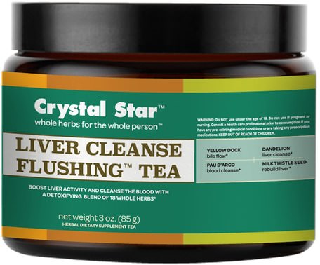 Liver Cleanse Flushing Tea, 3 oz (85 g) by Crystal Star-Mat, Örtte, Hälsa, Leverstöd