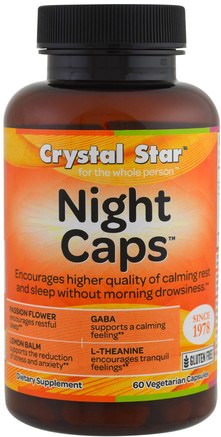 Night Caps, 60 Veggie Caps by Crystal Star-Kosttillskott, Sömn