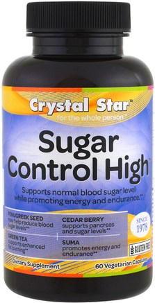 Sugar Control High, 60 Veggie Caps by Crystal Star-Hälsa, Blodsocker