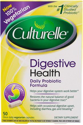 Digestive Health, Daily Probiotic Formula, 50 Once Daily Veggie Caps by Culturelle-Kosttillskott, Probiotika, Stabiliserade Probiotika