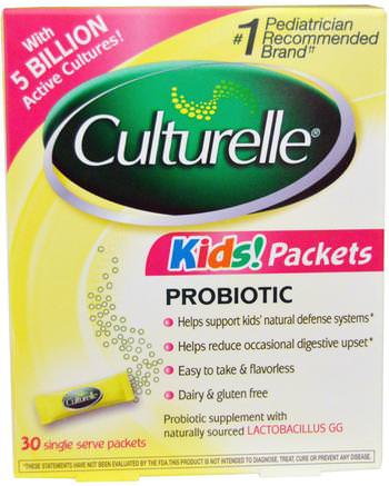 Kids Packets, Probiotic, 30 Single Serve Packets by Culturelle-Kosttillskott, Probiotika, Probiotika För Barn